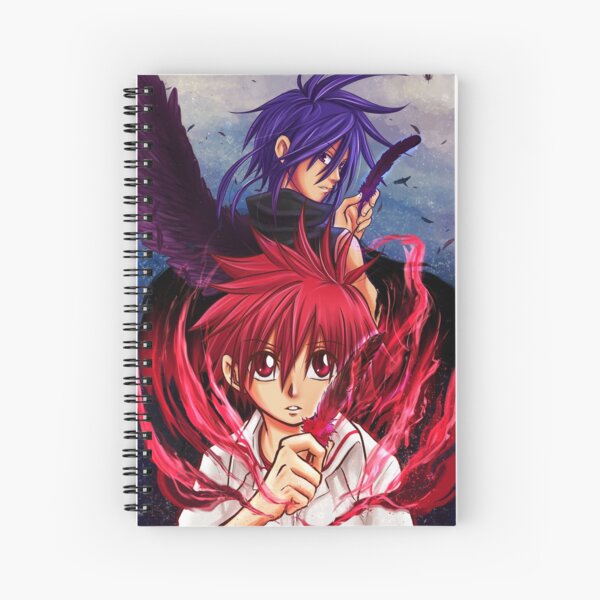 Manga Style Spiral Notebooks Redbubble - black haired winged goth anime boy roblox