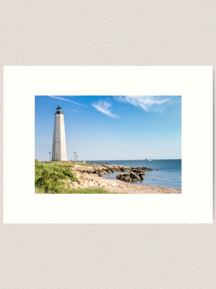 "New England Lighthouses Five Mile Lighthouse " Art Print for Sale by
