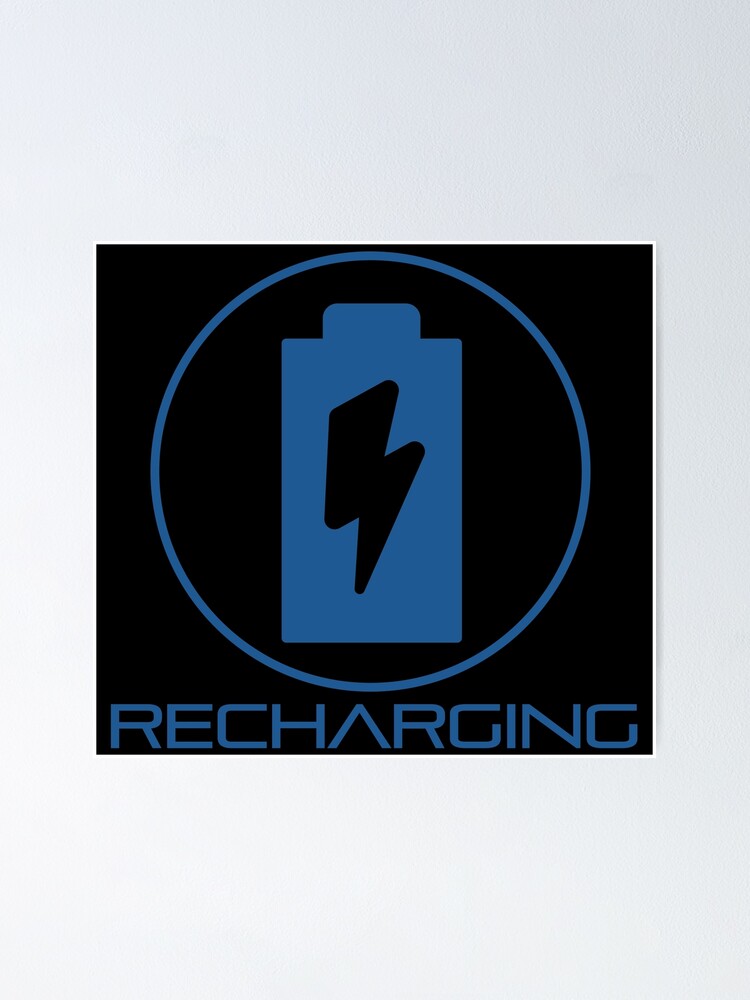 Thumbnail 1 of 3, Poster, Recharging designed and sold by MrTeeTime.