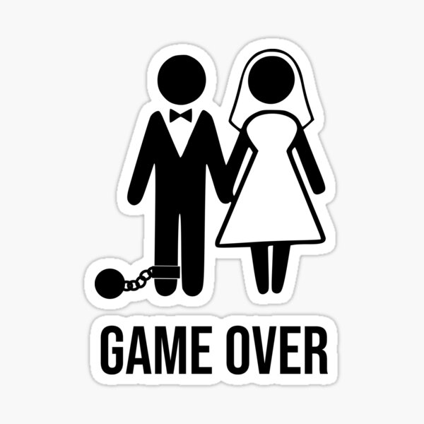 Game Over Wedding Groom Jga Engaged Funny Gift T Shirt Sticker For Sale By Partyshirts