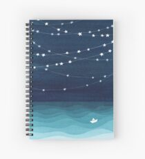 Cuaderno de espiral Guirnalda de estrellas, océano verde azulado