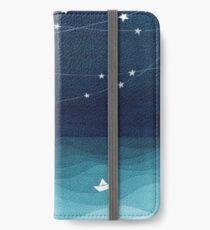 Garland of stars, teal ocean iPhone Wallet/Case/Skin