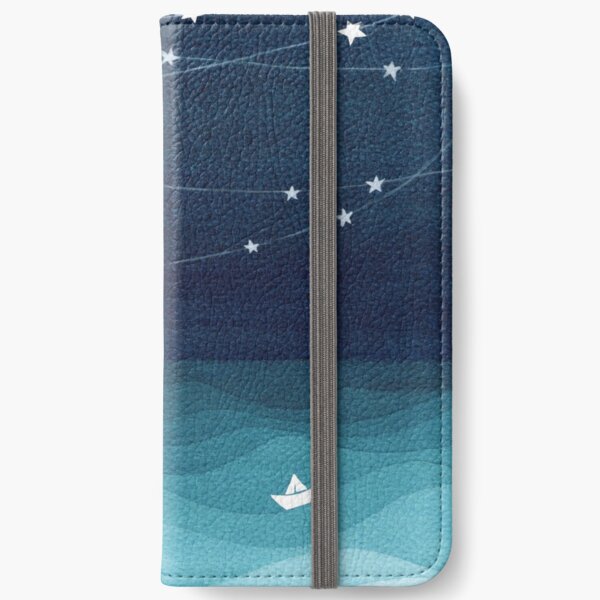 Garland of stars, teal ocean iPhone Wallet