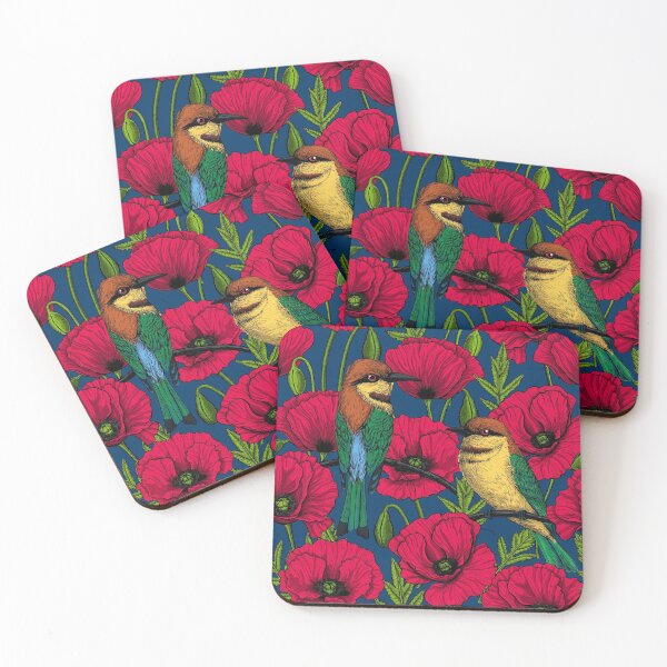 Item preview, Bee eaters and poppies designed and sold by Katerina Mitkova Kirilova.