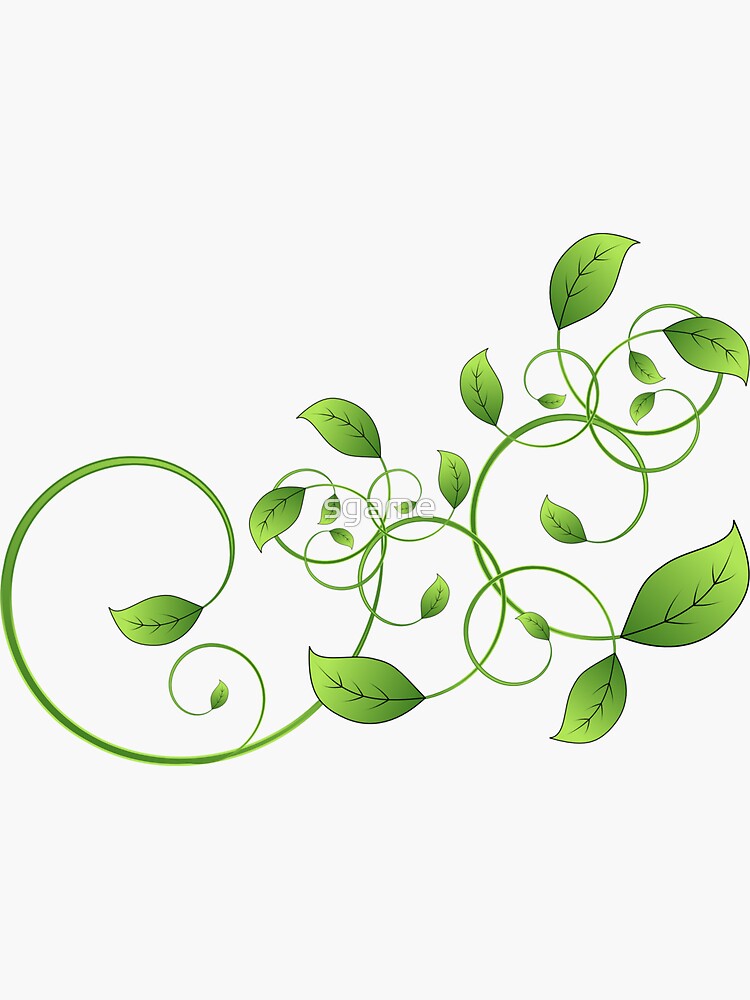 "Vine leaves" Sticker by sgame Redbubble