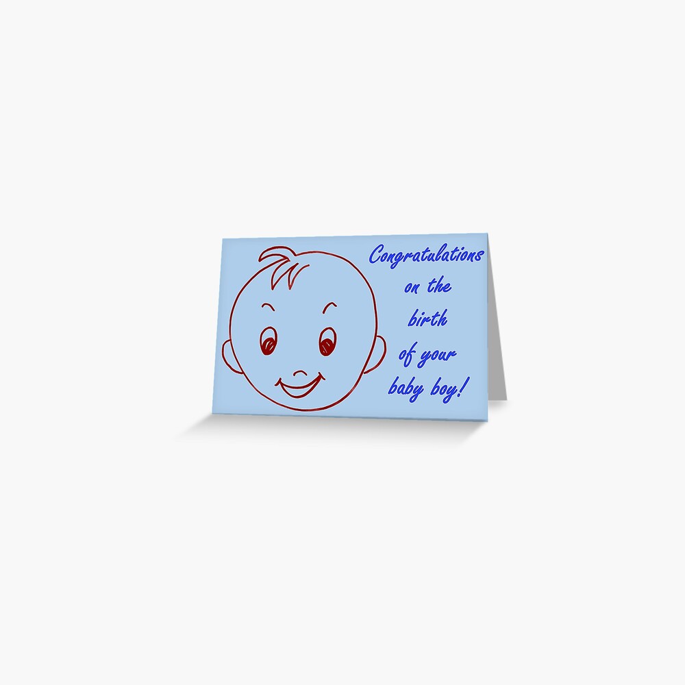 Baby Boy Congratulations Card Greeting Card