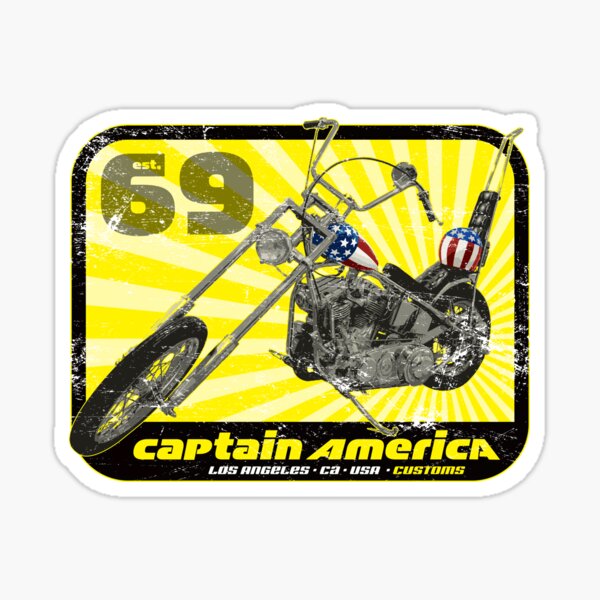 Captain America Chopper Sticker