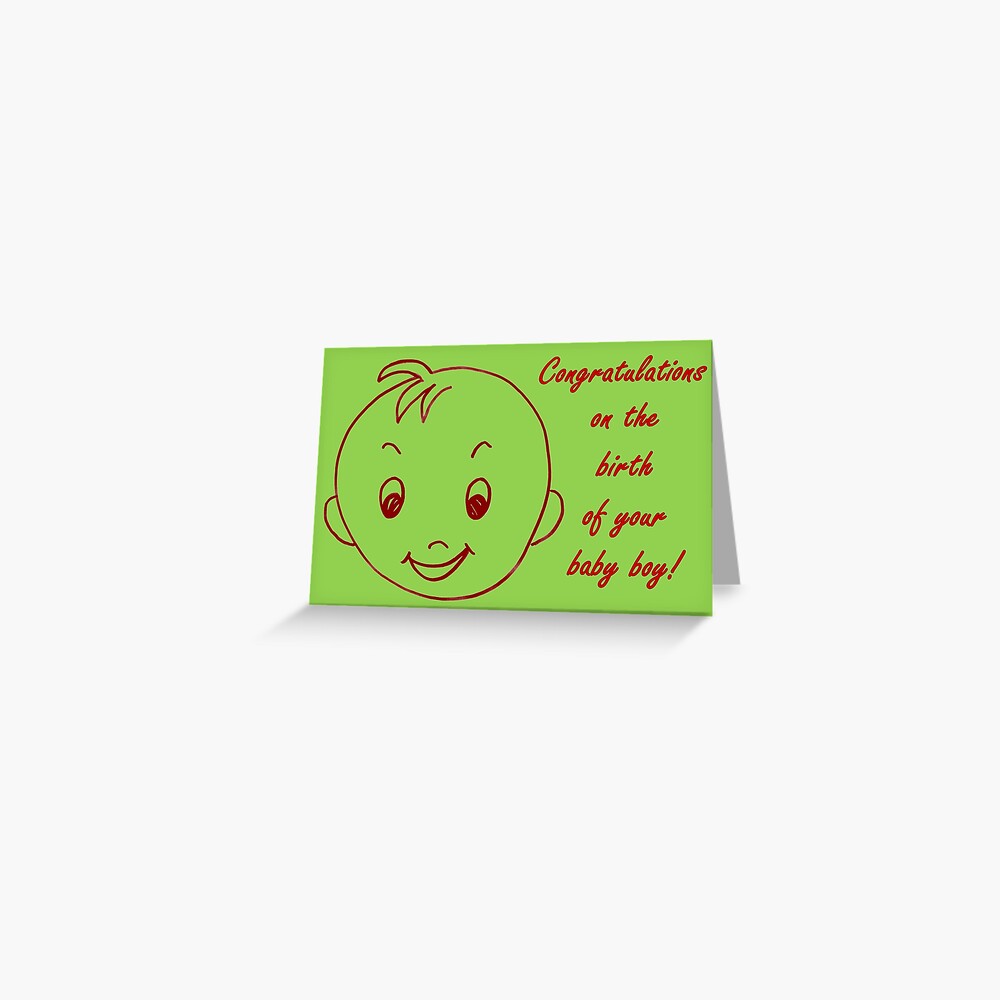 Baby Boy Congratulations Card Greeting Card