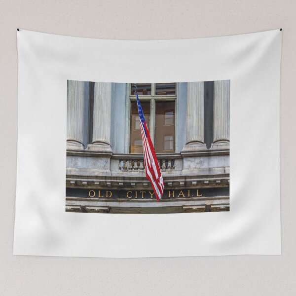 Item preview, Old City Hall Sign with Flag designed and sold by dbvirago.