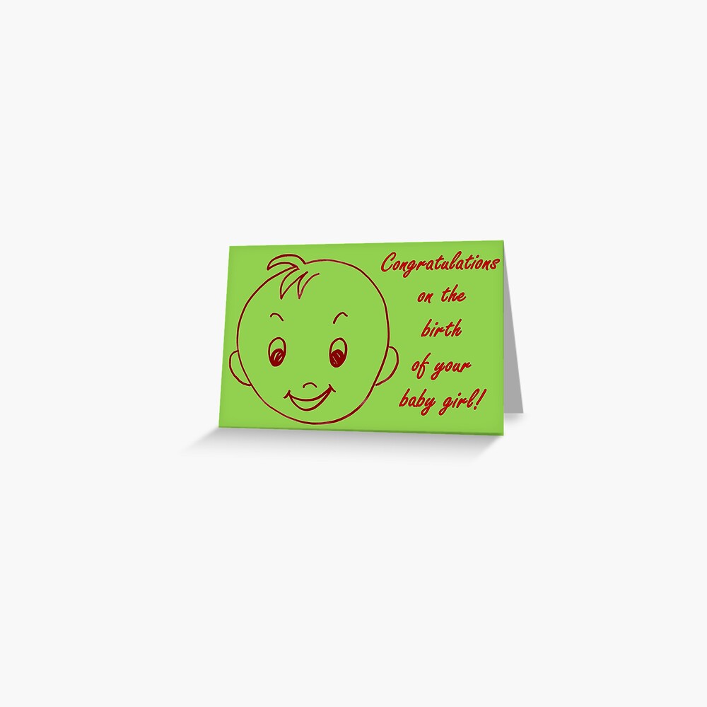 Baby Girl Congratulations Card Greeting Card
