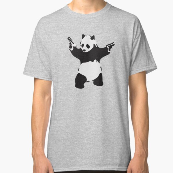 Banksy Pandamonium Armed Panda Artwork, Pandemonium Street Art, Design For Posters, Prints, Tshirts, Men, Women Classic T-Shirt