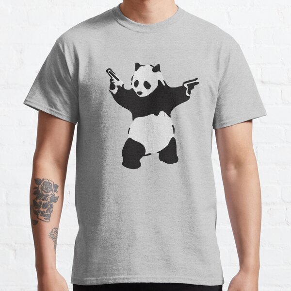 Banksy Pandamonium Armed Panda Artwork, Pandemonium Street Art, Design For Posters, Prints, Tshirts, Men, Women Classic T-Shirt