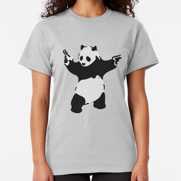 Banksy Pandamonium Armed Panda Artwork, Pandemonium Street Art, Design For Posters, Prints, Tshirts, Men, Women Classic T-Shirt