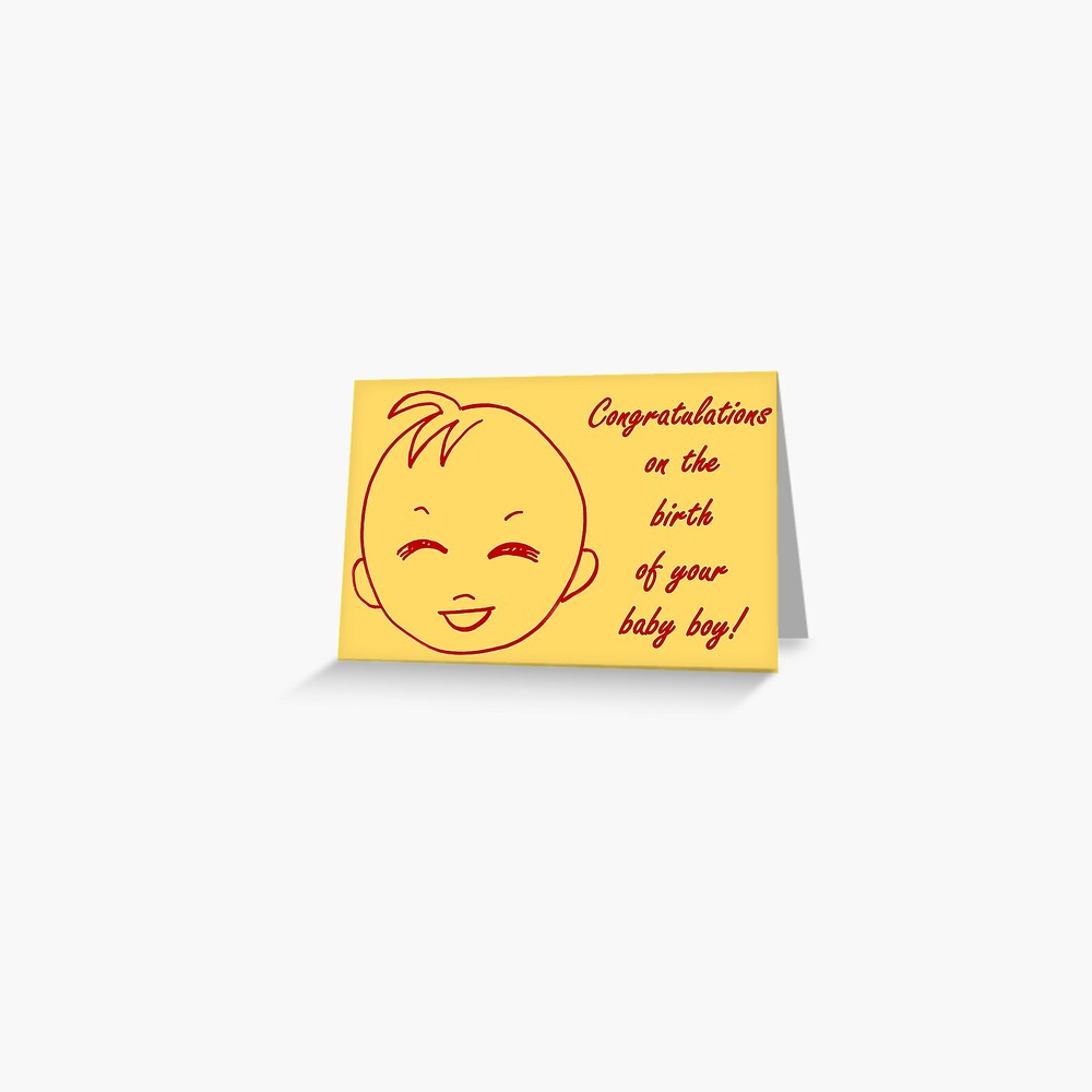 Baby Boy Congratulations Card Greeting Card