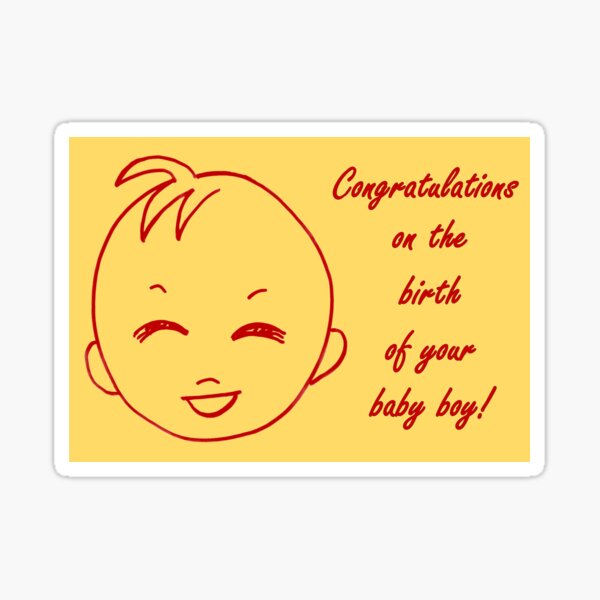 Baby Boy Congratulations Card Sticker