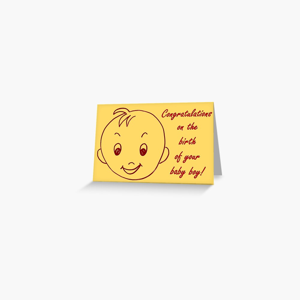 Baby Boy Congratulations Card Greeting Card