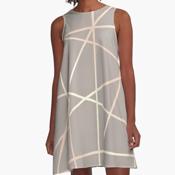 Elegant rose gold geometric pattern A-Line Dress