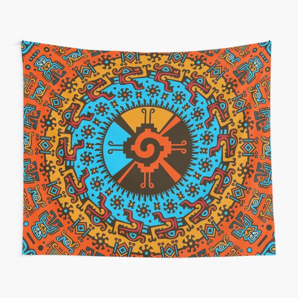 Colorful Hunab Ku Mayan symbol 7 Tapestry for Sale by Nartissima Redbubble