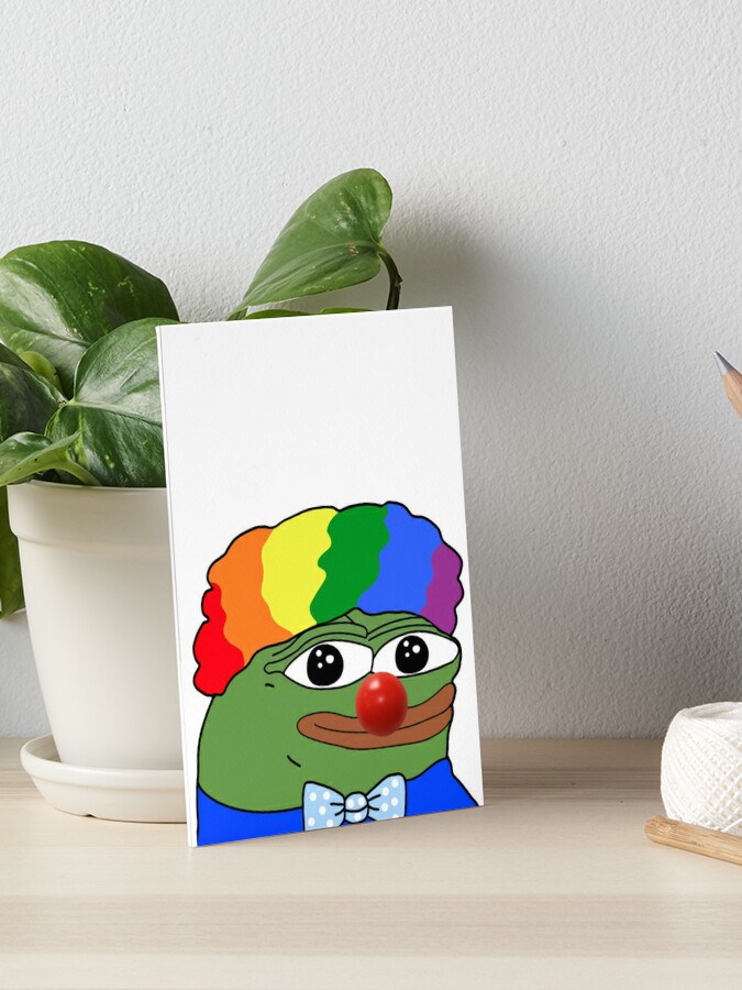 pepe the frog clown dank meme Art Board Print for Sale by Lil Stank