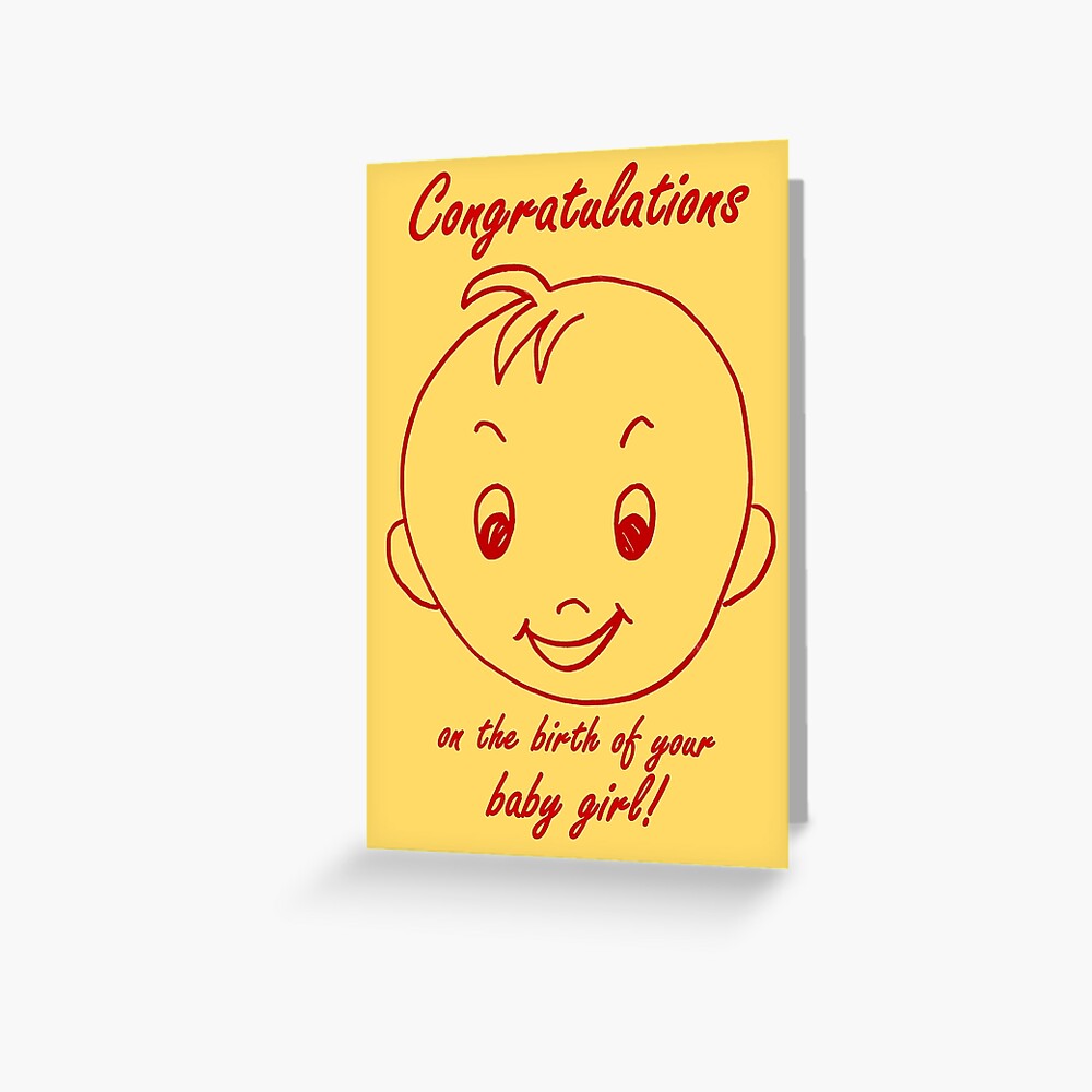 Baby Girl Congratulations Card Greeting Card