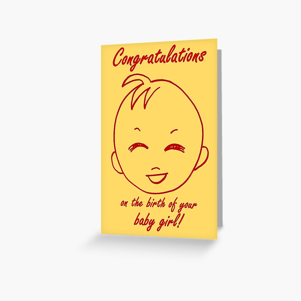 Baby Girl Congratulations Card Greeting Card