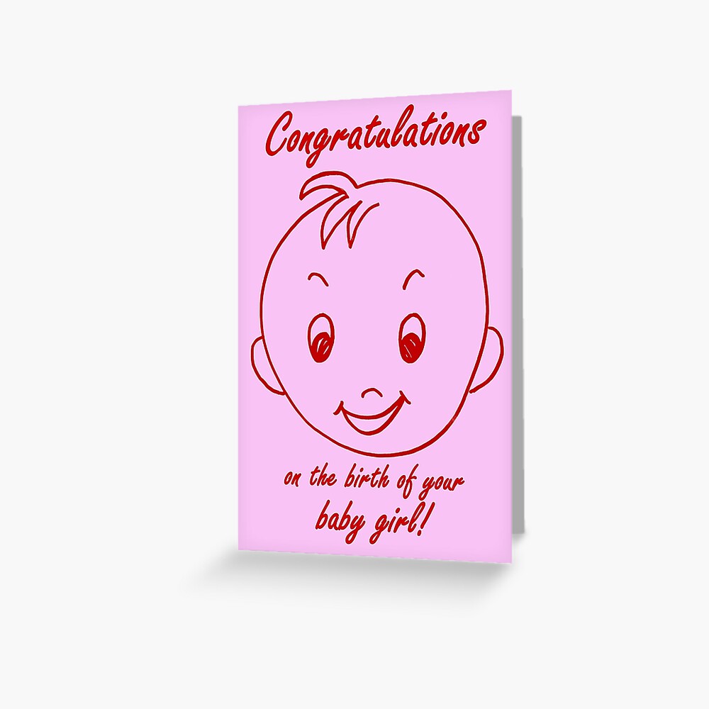 Baby Girl Congratulations Card Greeting Card