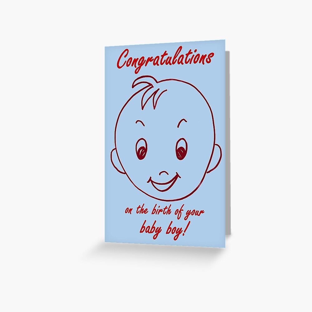 Baby Boy Congratulations Card Greeting Card