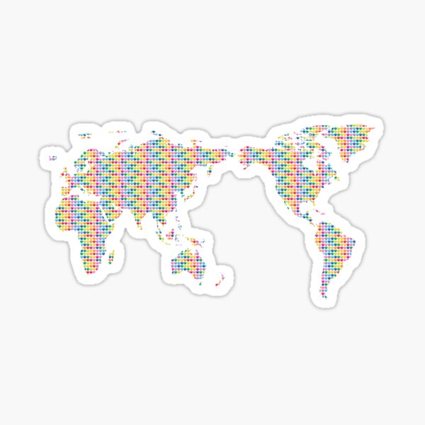 Item preview, Rainbow Mosaic World Map designed and sold by fatfatin.