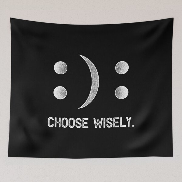 Item preview, Inspirational T-Shirt Happy or Sad Emoticon: Choose Wisely. designed and sold by festivalshirt.