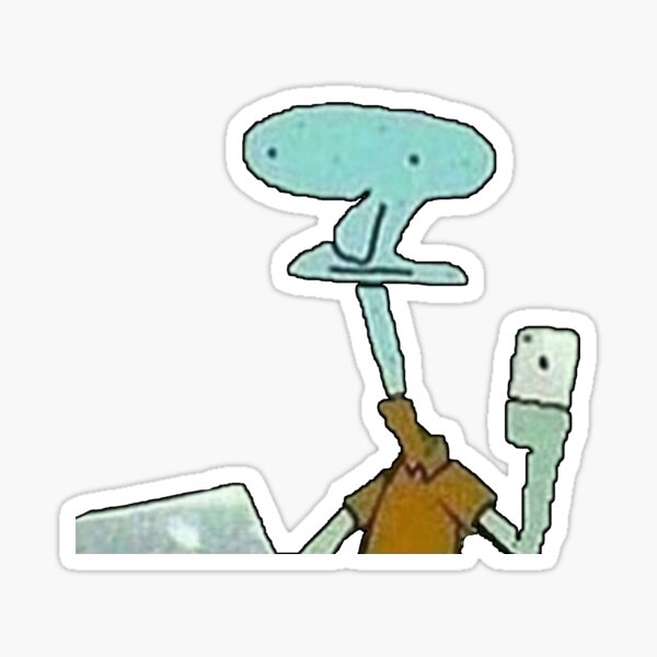 Vista previa del artículo con la obra «Squidward selfie lol meme épico», diseñado y vendido por Lil Stank.