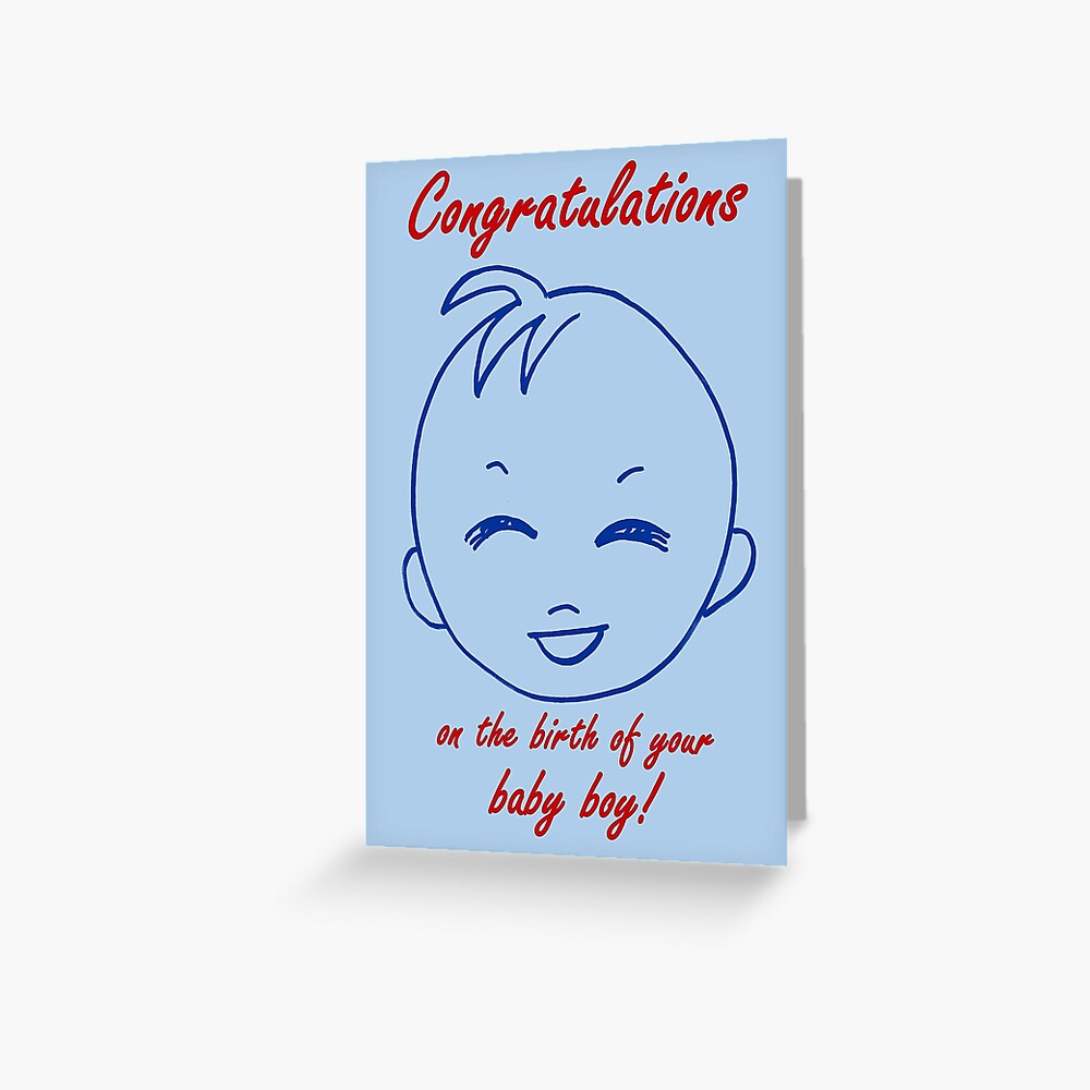Baby Boy Congratulations Card Greeting Card