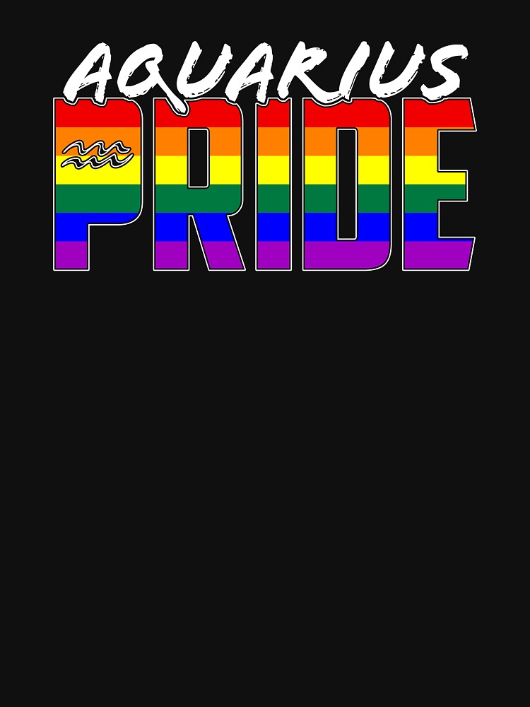 LGBT Aquarius Pride Flag Zodiac Sign by valador