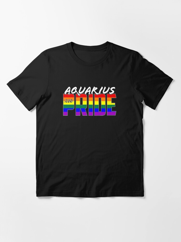 Alternate view of LGBT Aquarius Pride Flag Zodiac Sign Essential T-Shirt