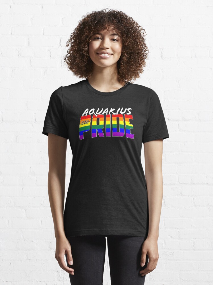 Alternate view of LGBT Aquarius Pride Flag Zodiac Sign Essential T-Shirt