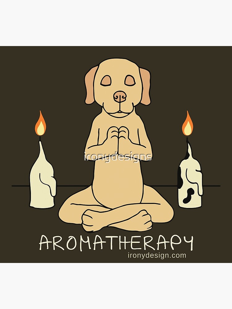 Fotodruck for Sale mit Hund Aromatherapie Meditation lustige Cartoon  dunkel von ironydesigns