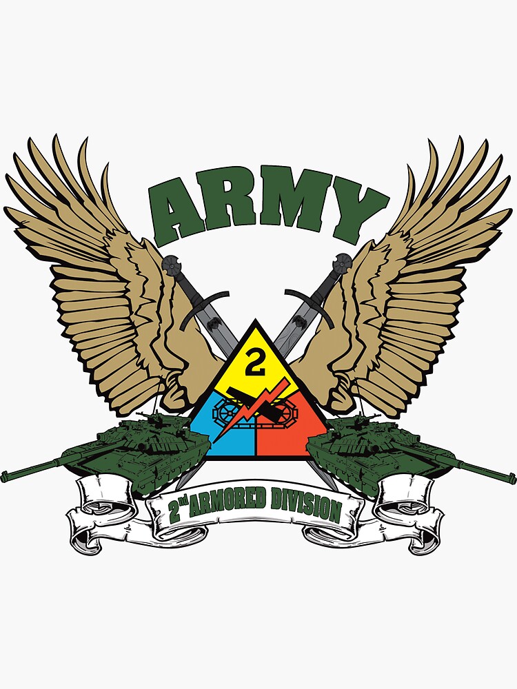 "2nd Armored Division U.S. Army" Sticker by block33 Redbubble