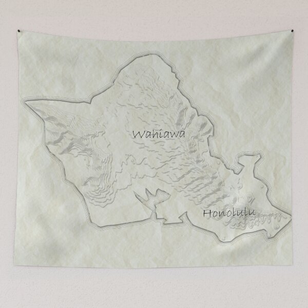 Item preview, Topographic Map of Honolulu, Hawaii designed and sold by Henrik Gulliksen Schüller.