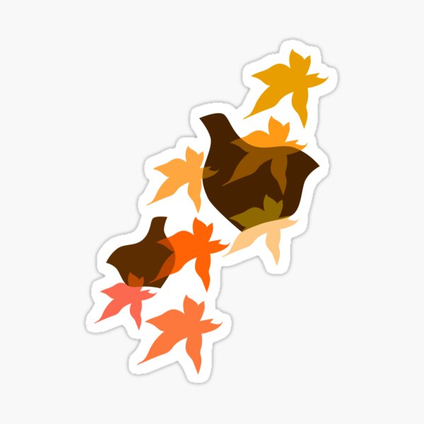 Birds in maple leaves Sticker