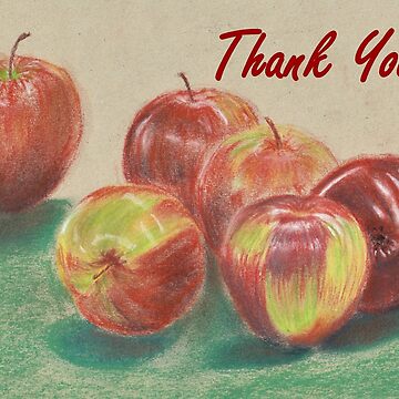 Artwork thumbnail, Apples - Thank You Card by EuniceWilkie
