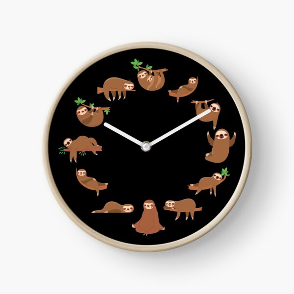 Item preview, 12 Sloth Clock designed and sold by KsuAnn.