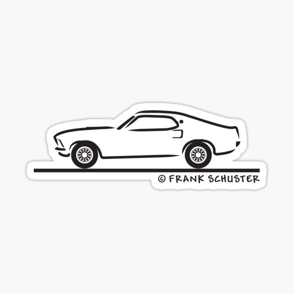 1969 Ford Mustang Silhouette Wall Vinyl Decal Sticker Muscle Car Man Cave Garage 
