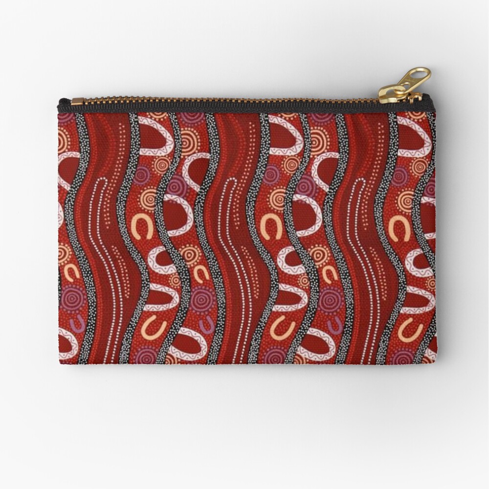 Australian, Pattern Traditional Fabric Print Zipper Pouch