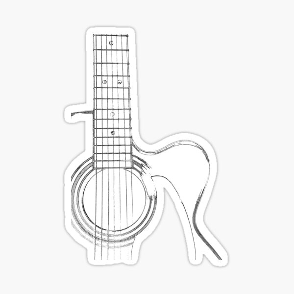 "guitar" Sticker for Sale by MrWolfe Redbubble