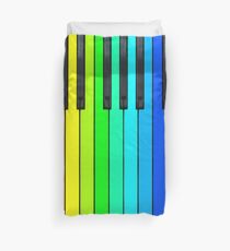 Rainbow Piano Keyboard Duvet Cover