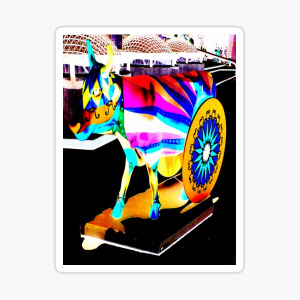 Wheeled Cow Sticker