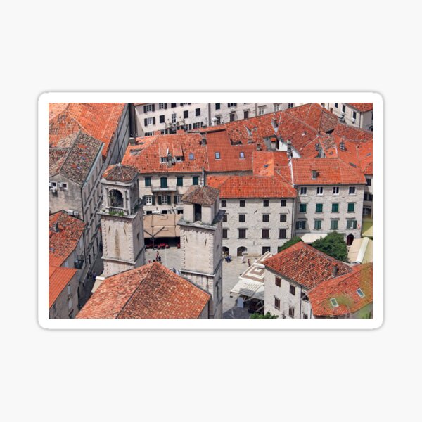 Church of Saint Tryphon towers old town Kotor Montenegro Sticker