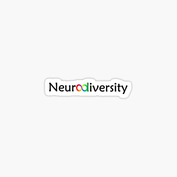Neurodiversity black on white background Sticker