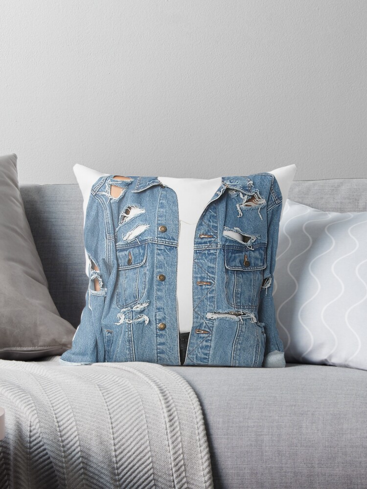 blue jean throw pillows