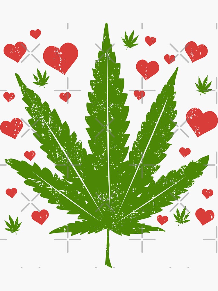 Weed Kanabis Valentine's Day" Stickerundefined by |