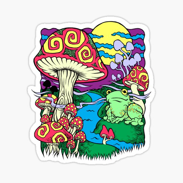 Rainbow Shrooms Art Stoner Sticker Mushroom Tie-Dye Sticker Mushroom Vinyl ...